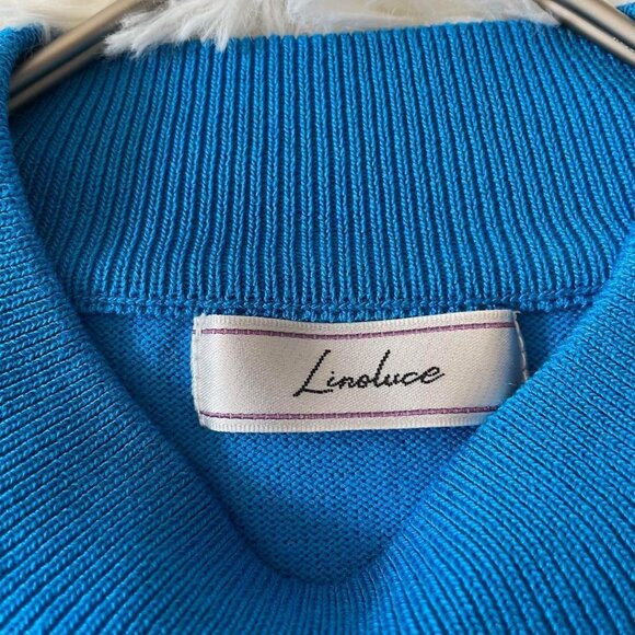 Linock Knit Sweater with Volume Sleeves Size M Light Blue - Picture 2 of 7